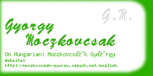 gyorgy moczkovcsak business card